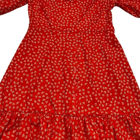 ASOS Puff Sleeve Off The Shoulder Mini Dress With Ruffle Detail Women's Size 10 - Picture 2 of 7